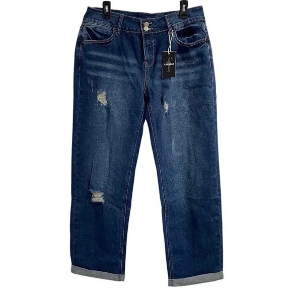 Stylish Blue Distressed Jeans - Picture 1 of 4